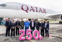 Qatar Airways recibe su avión número 250