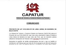 Cámara de Turismo y Comercio Exterior de Paracas (CAPATUR), apoya al Congreso en el Proyecto de Ley de la Línea Aérea de Bandera de Bajo Costo del Perú