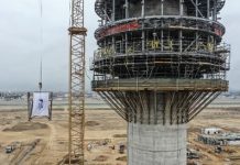 Se culminó instalación de última estructura metálica de nueva torre de control del Jorge Chávez
