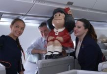 Iberia transportó a Mafalda desde Buenos Aires a Madrid